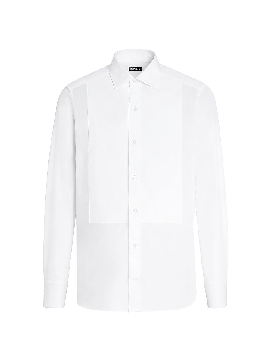 Men's Cotton Tuxedo Shirt - Optical White - Size 18