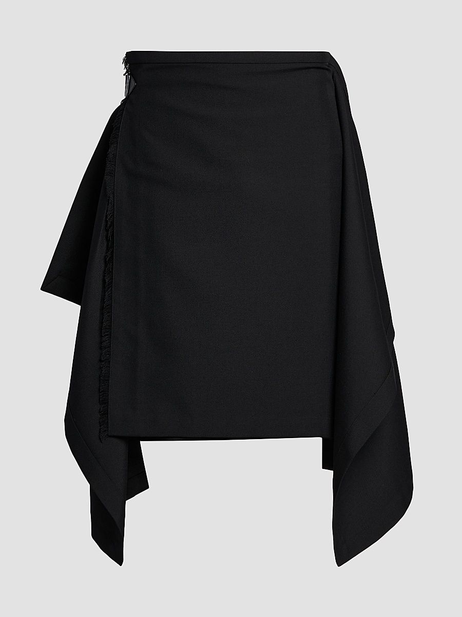 Men's Uniform Wool-Blend Wrap Skirt - Black - Size 44