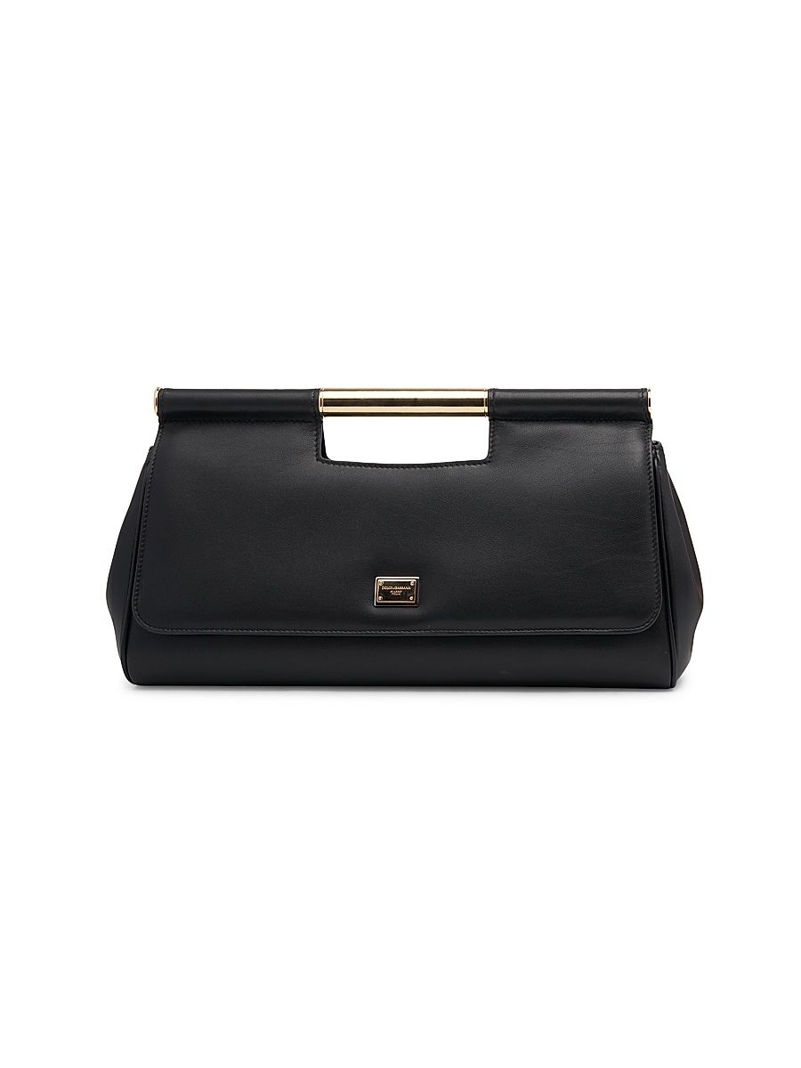 Women's Large Sicily Clutch Handbag - Black