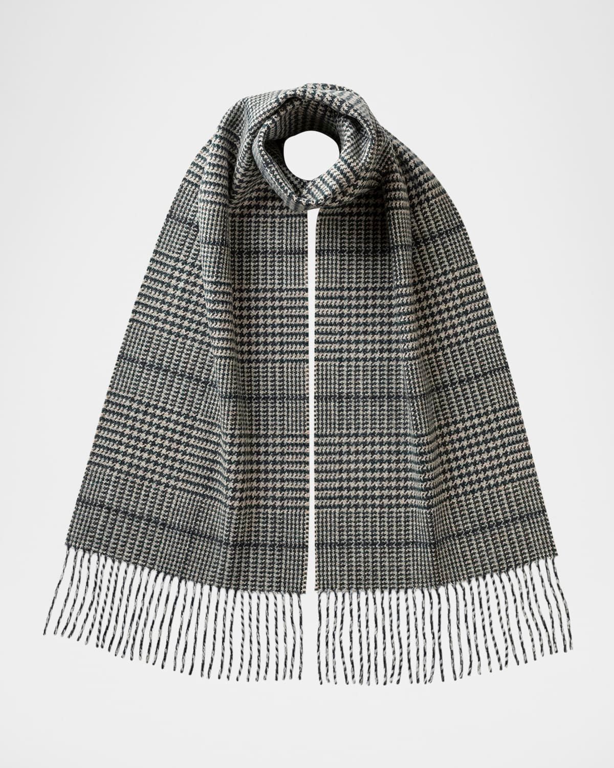 Glen Check Wool Tweed Scarf