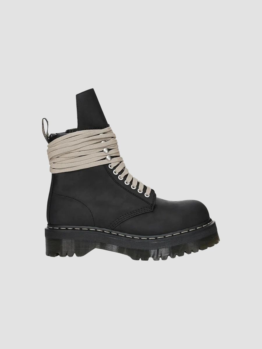 Rick Owens Men's Dr. Martens x Rick Owens Quad Sole Steel Toe Boot - Black - Size 7