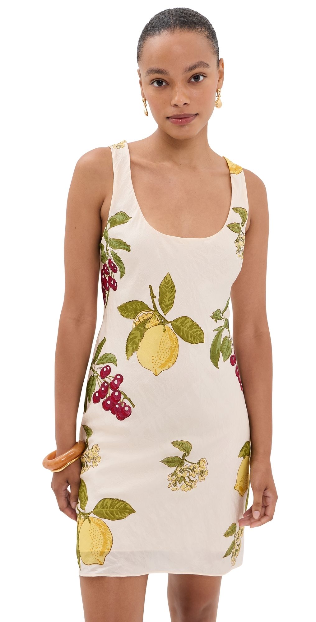 Alix of Bohemia Addie Four Fruit Silk Mini Dress Off-White M
