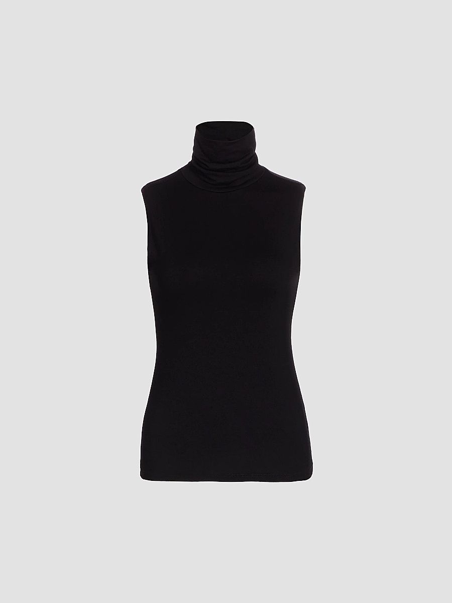 L'AGENCE Women's Ceci Sleeveless Turtleneck - Black - Size XL