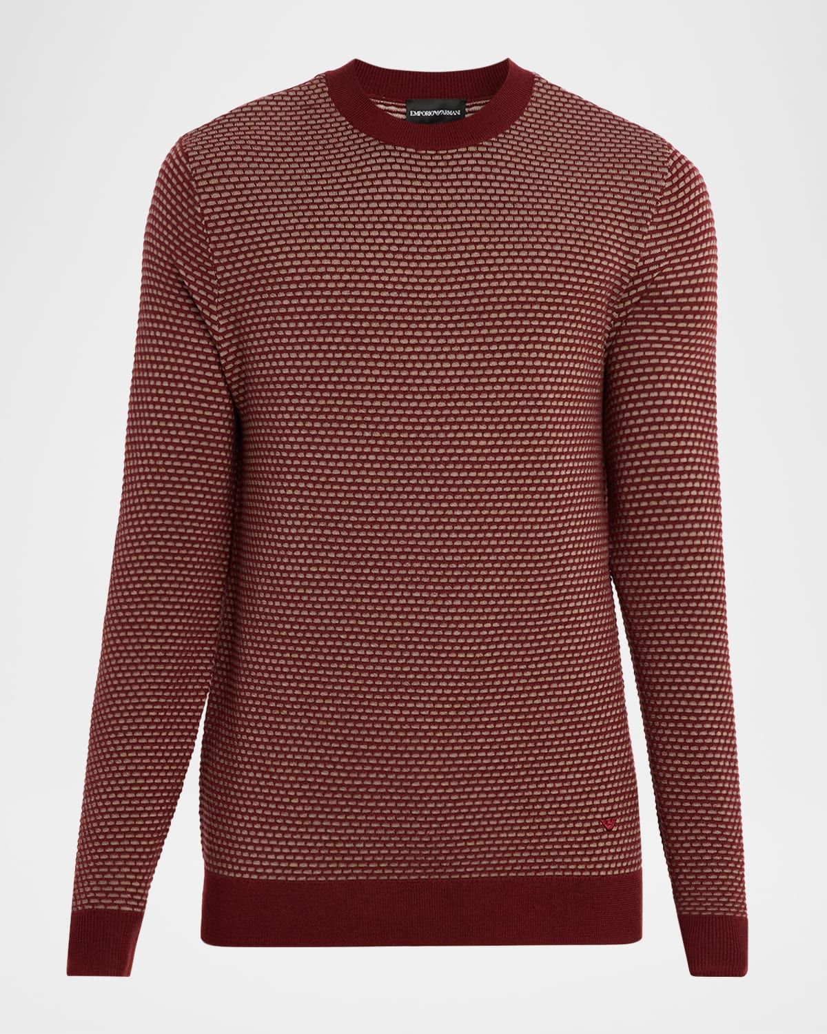Men & apos;s Wool Knit Jacquard Crewneck Sweater