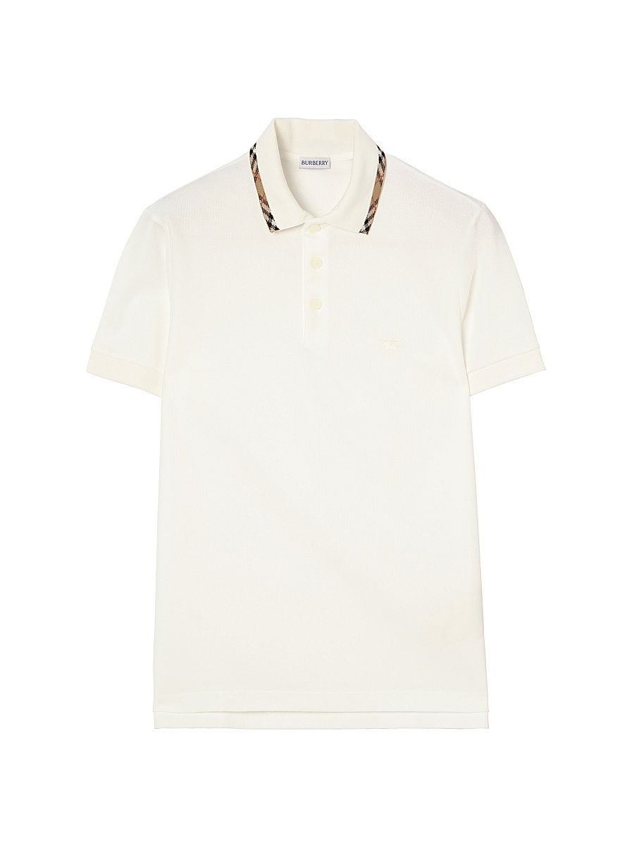 Men's Eddie Logo Cotton Polo Shirt - Chalk - Size XXL