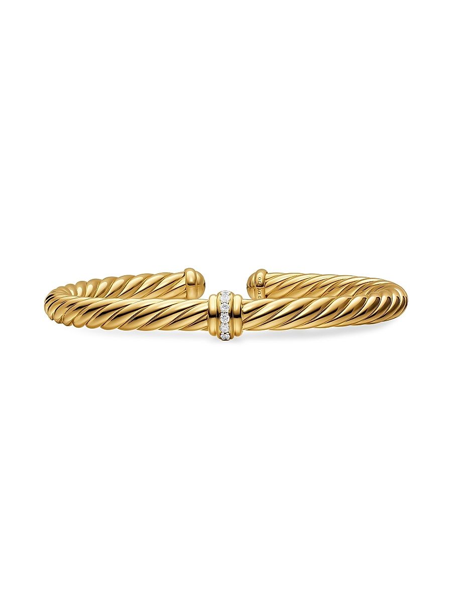 Women's Cablespira Flex Center Station Bracelet in 18K Yellow Gold - Gold - Size Medium