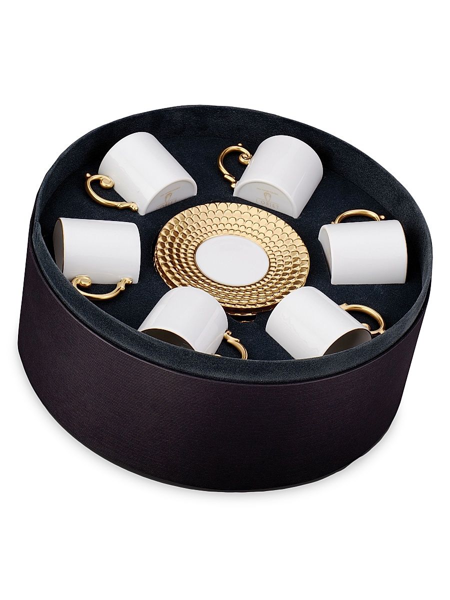 Aegean 6-Piece Espresso Cup & Saucer Set - Gold