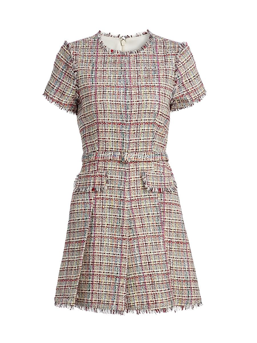 Women's Kelsey Wildflower Tweed Minidress - Ivory Multi - Size 14