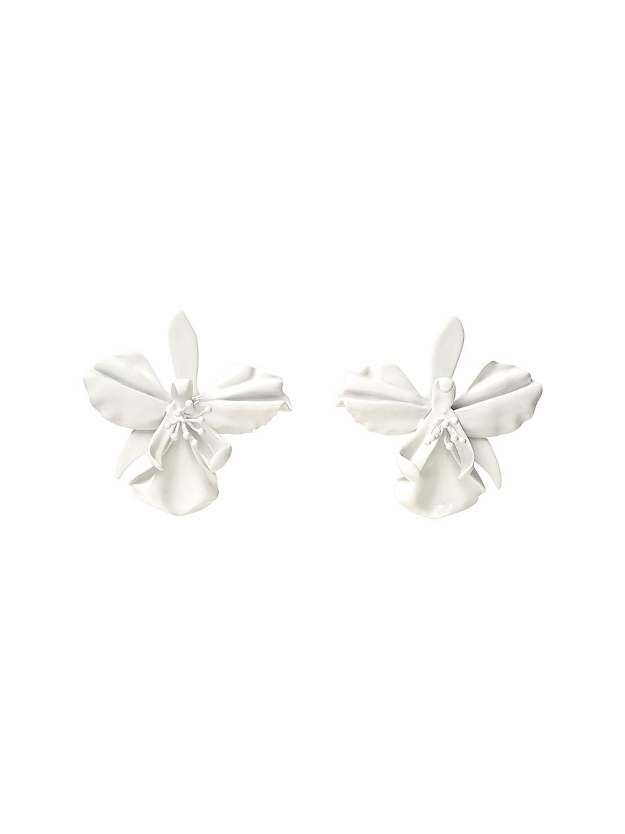 Women's Mila Enamel & Goldtone Stud Earrings - Pearl