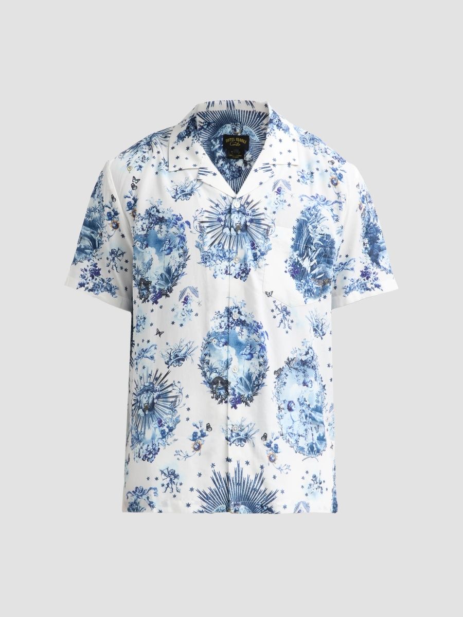 Camilla Men's Printed Short-Sleeve Shirt - The Porcelain Parlour - Size Large