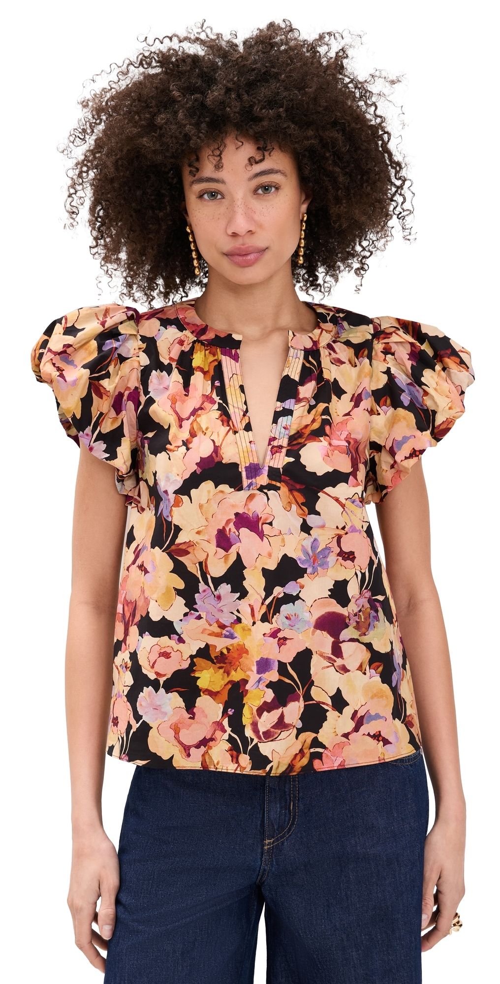 Ulla Johnson Abril Cotton Top Night Bloom 0