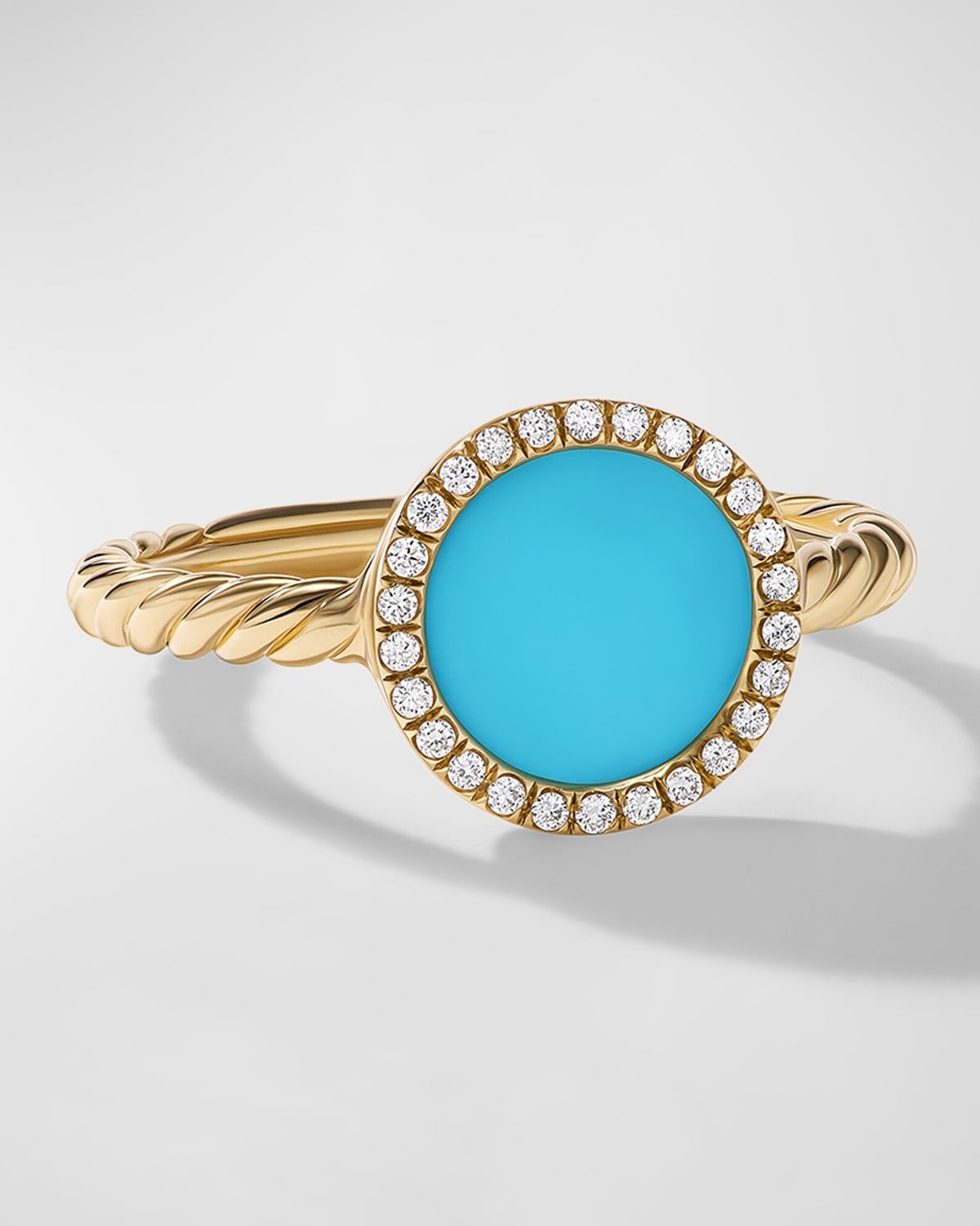 DY Elements Ring with Gemstone and Diamonds in 18K Gold, 11mm