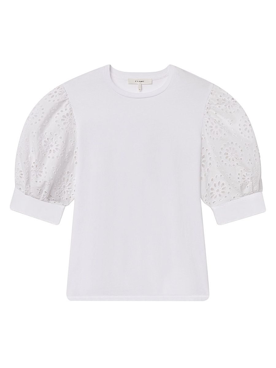 Women's The Solstice Eyelet T-Shirt - White - Size Medium