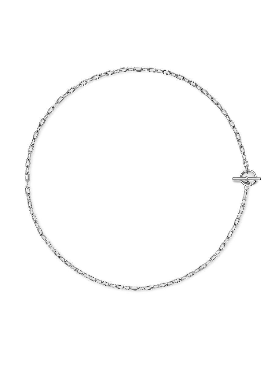 Women's Madison Toggle Chain Necklace in Sterling Silver, 3MM - Silver - Size 17