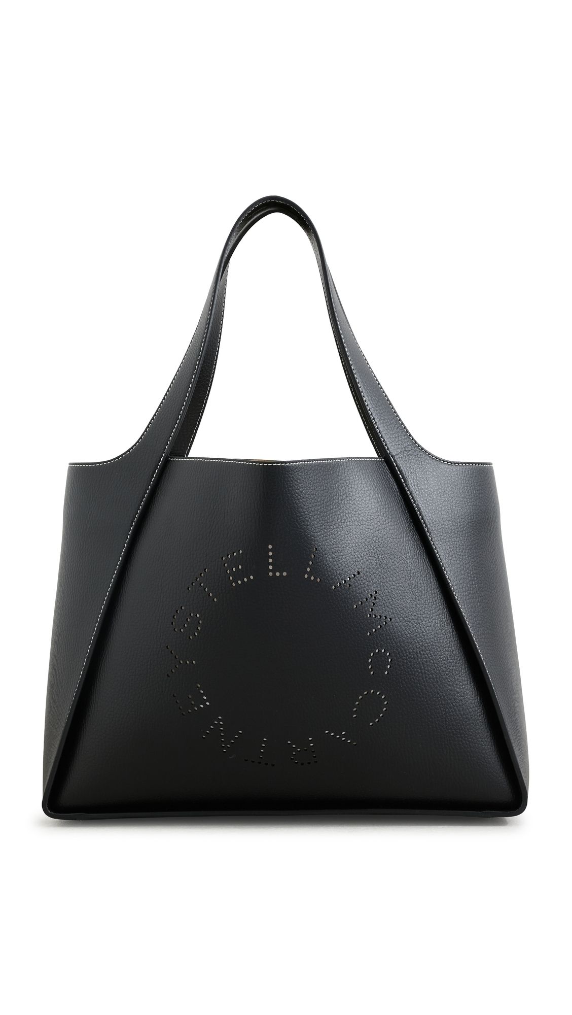 Stella McCartney Logo Eco Embossed Grainy Alter Mat Tote Bag Black One Size