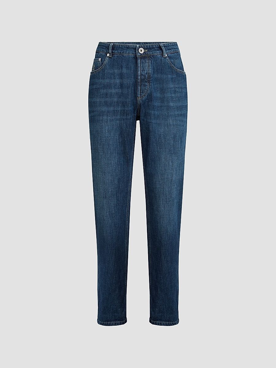 Men's Lightweight Denim Traditional Fit Five-Pocket Jeans - Dark Denim - Size 30