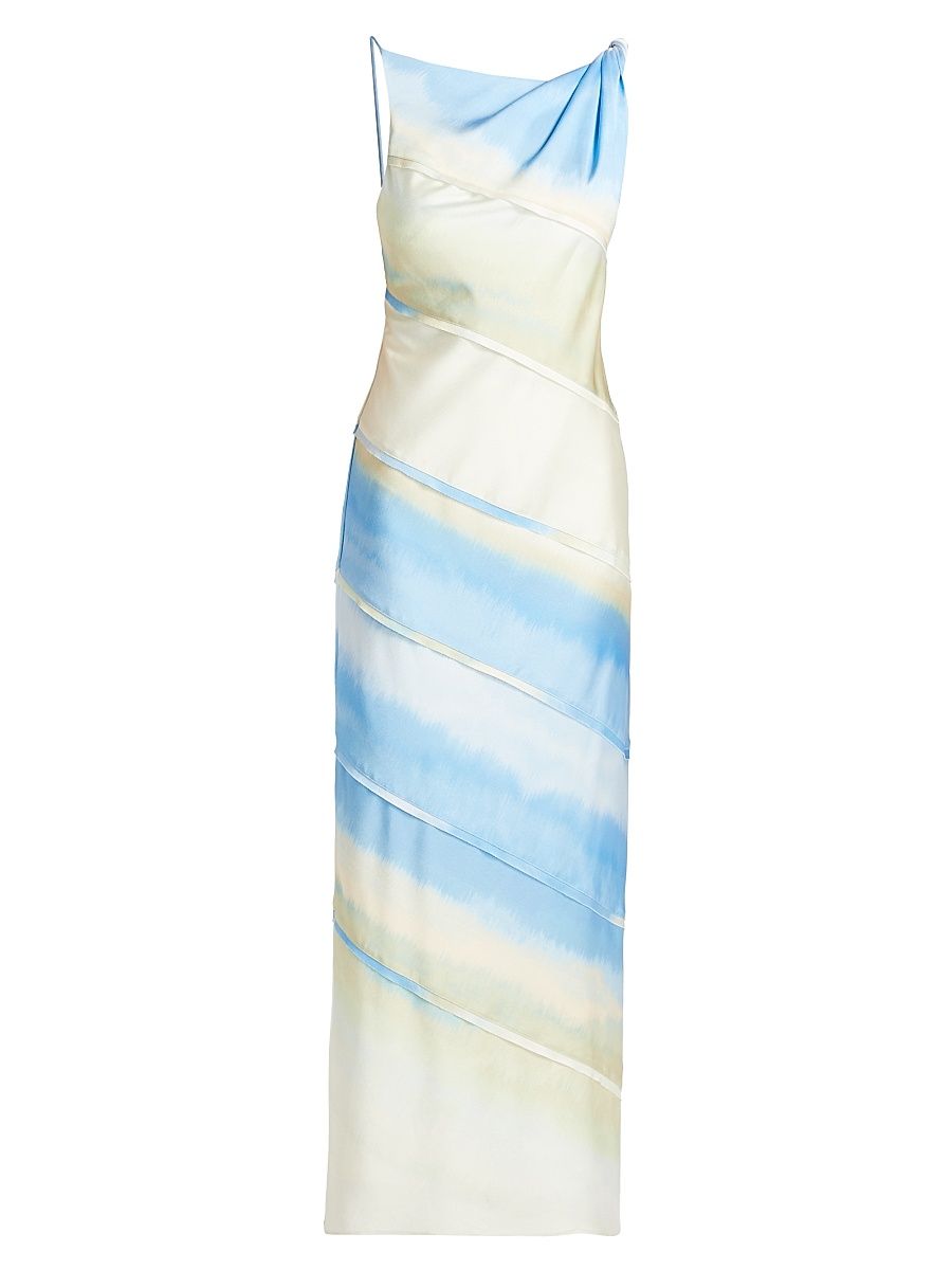 Women's Kahlo Satin Column Gown - Vista Stripe - Size 12