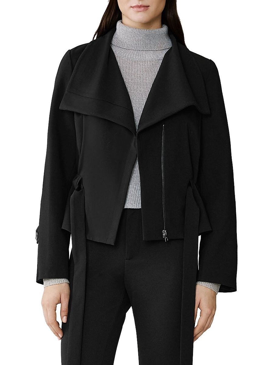 Women's Emory Relaxed-Fit Belted Jacket - Black - Size XL