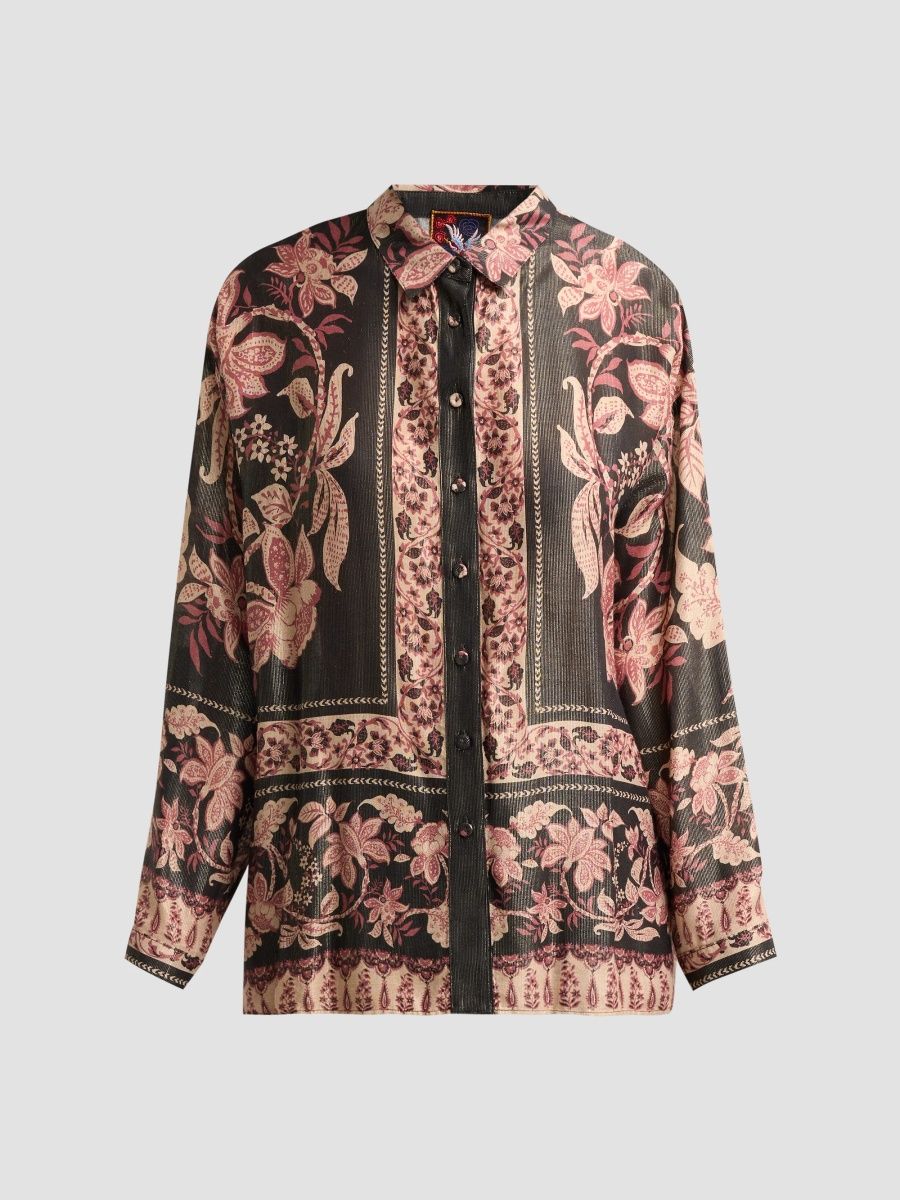 Johnny Was Women's The Audrey Morie Print Button-Front Shirt - Morie - Size XXL