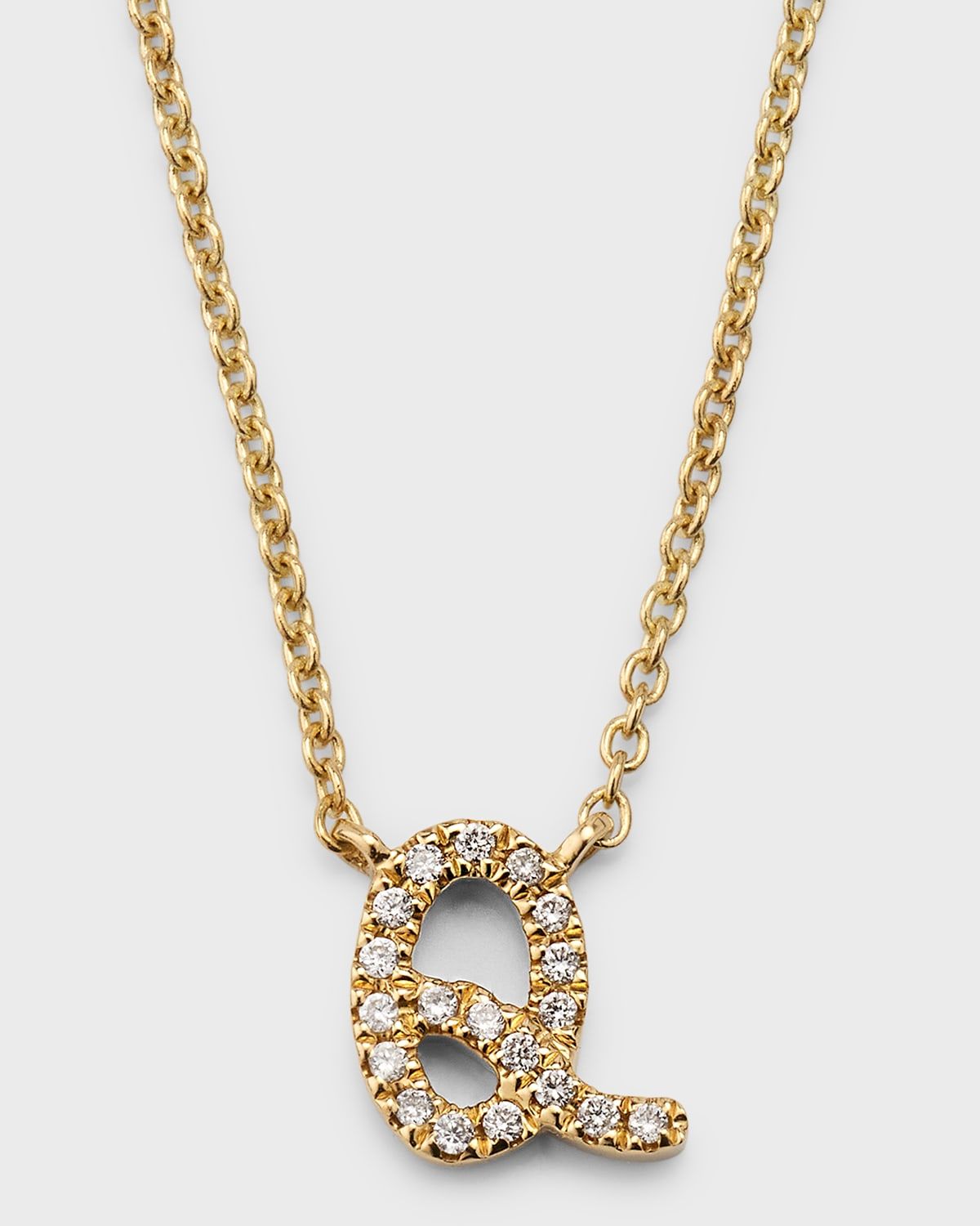 14k Diamond Pave Initial Necklace