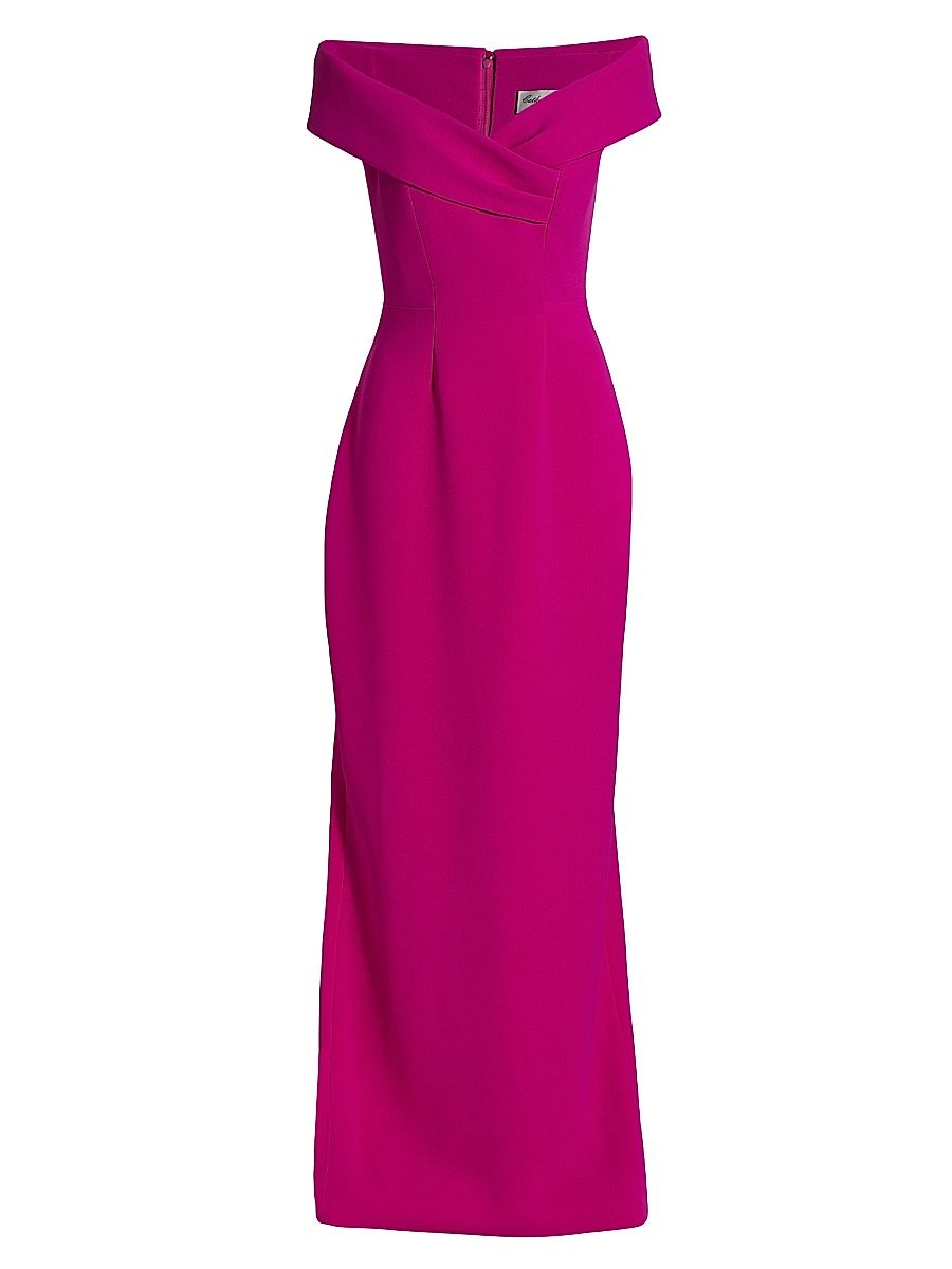 Women's Tech Crepe Column Gown - Raspberry - Size 4