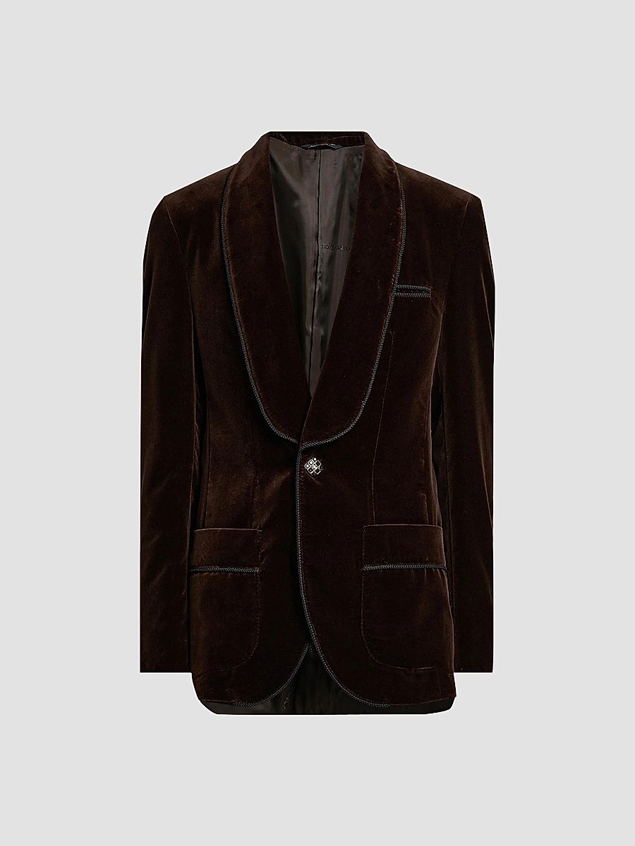 Dolce & Gabbana Men's Smoking Velvet Jacket - Ebano - Size 42