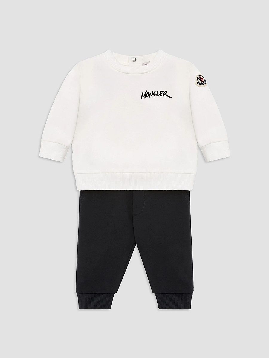 Baby Boy's and Little Boy's Set in Cotton - White Black - Size 3