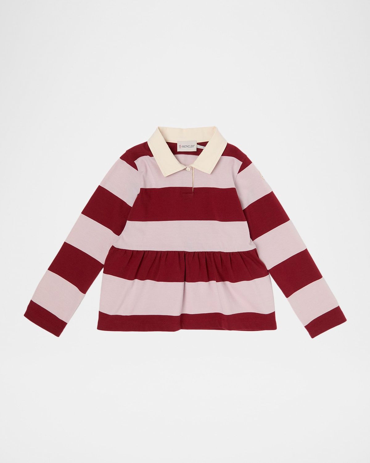 Girl & apos;s Long-Sleeve Striped Polo Shirt, Size 8