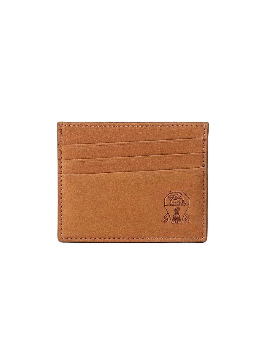 Men's Nubuck Card Holder - Cognac