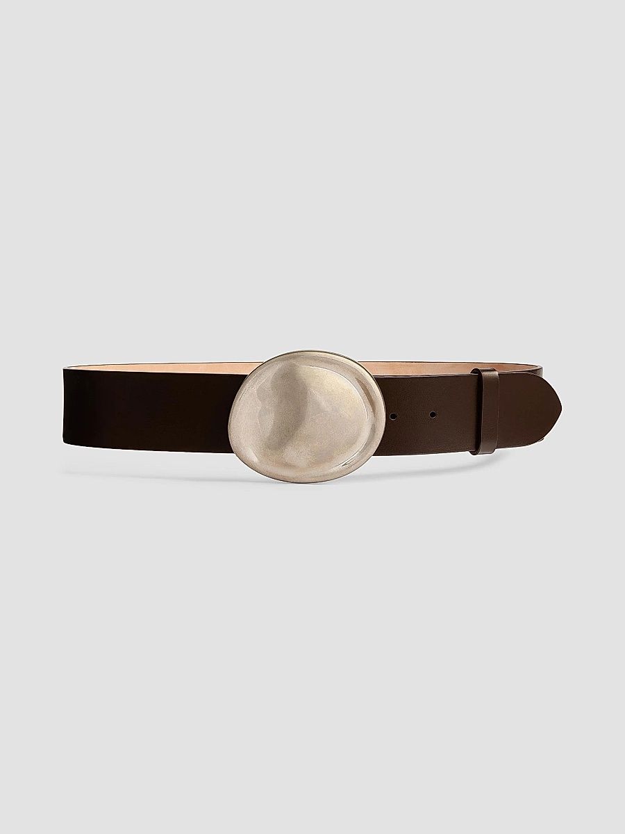 Khaite Women's Keefe Suede Belt - Dark Brown - Size Large