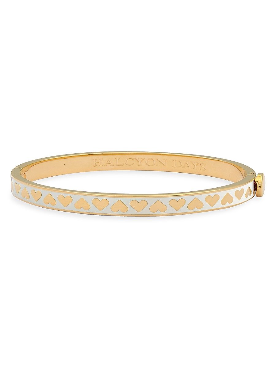 Women's Skinny Hearts Hinge Bracelet - Cream