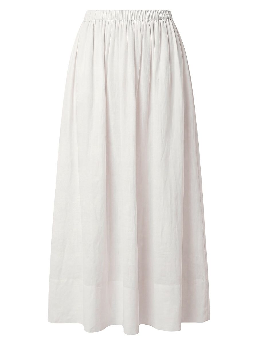 Women's Imogen Linen-Cotton Midi-Skirt - Coconut - Size XS