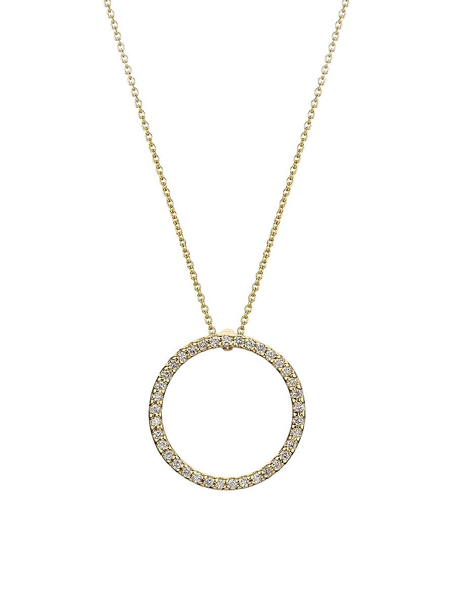 Women's Tiny Treasures Large Diamond Circle 18K Yellow Gold, Ruby & 0.26 TCW Diamond Necklace - Yellow Gold