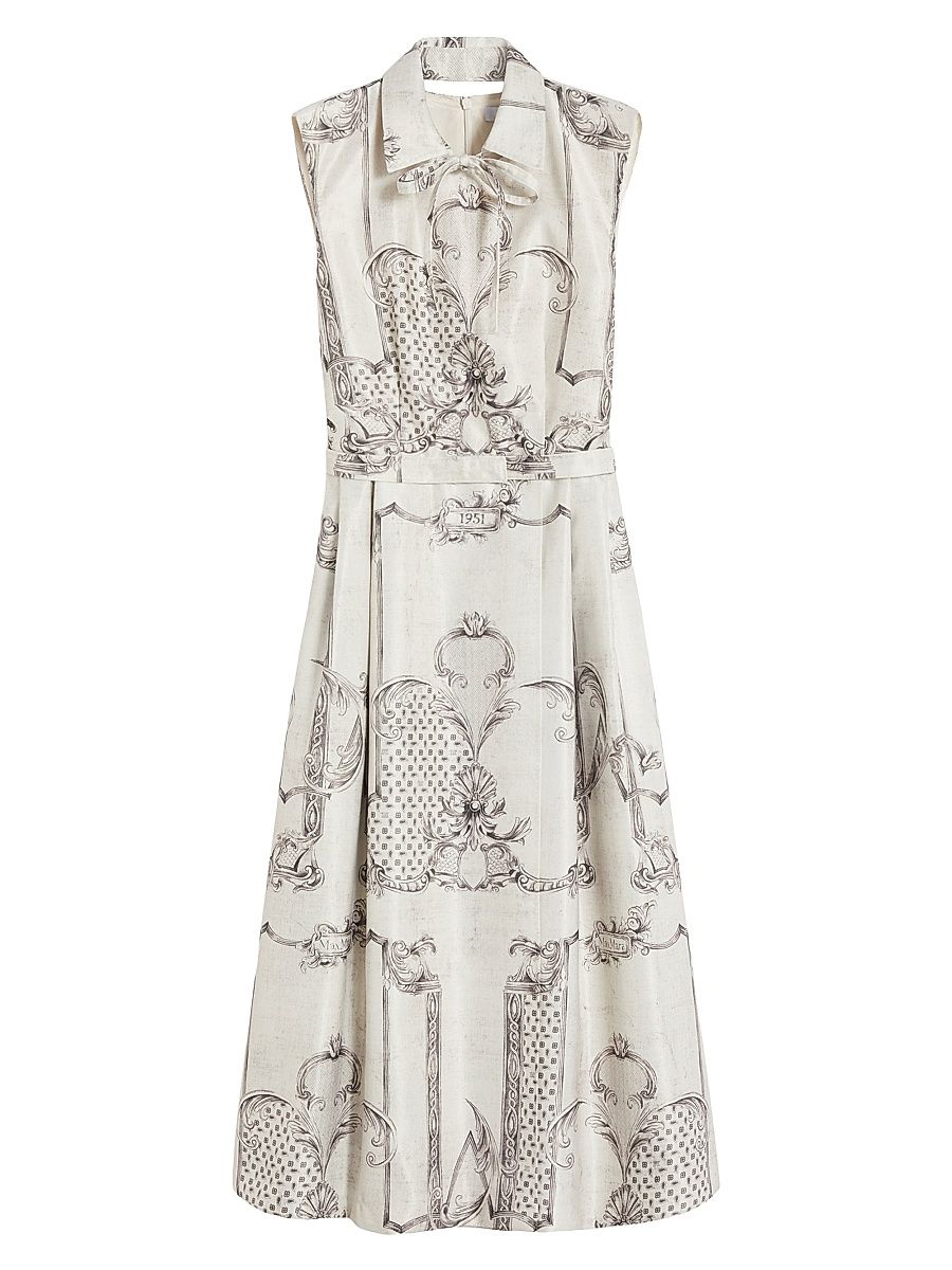 Women's Printed Mikado Shirt Dress - Ivory - Size 16