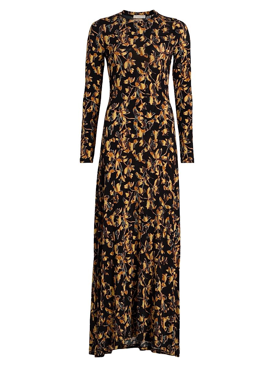Women's Amari Floral Crewneck Jersey Maxi Dress - Solaris - Size Large