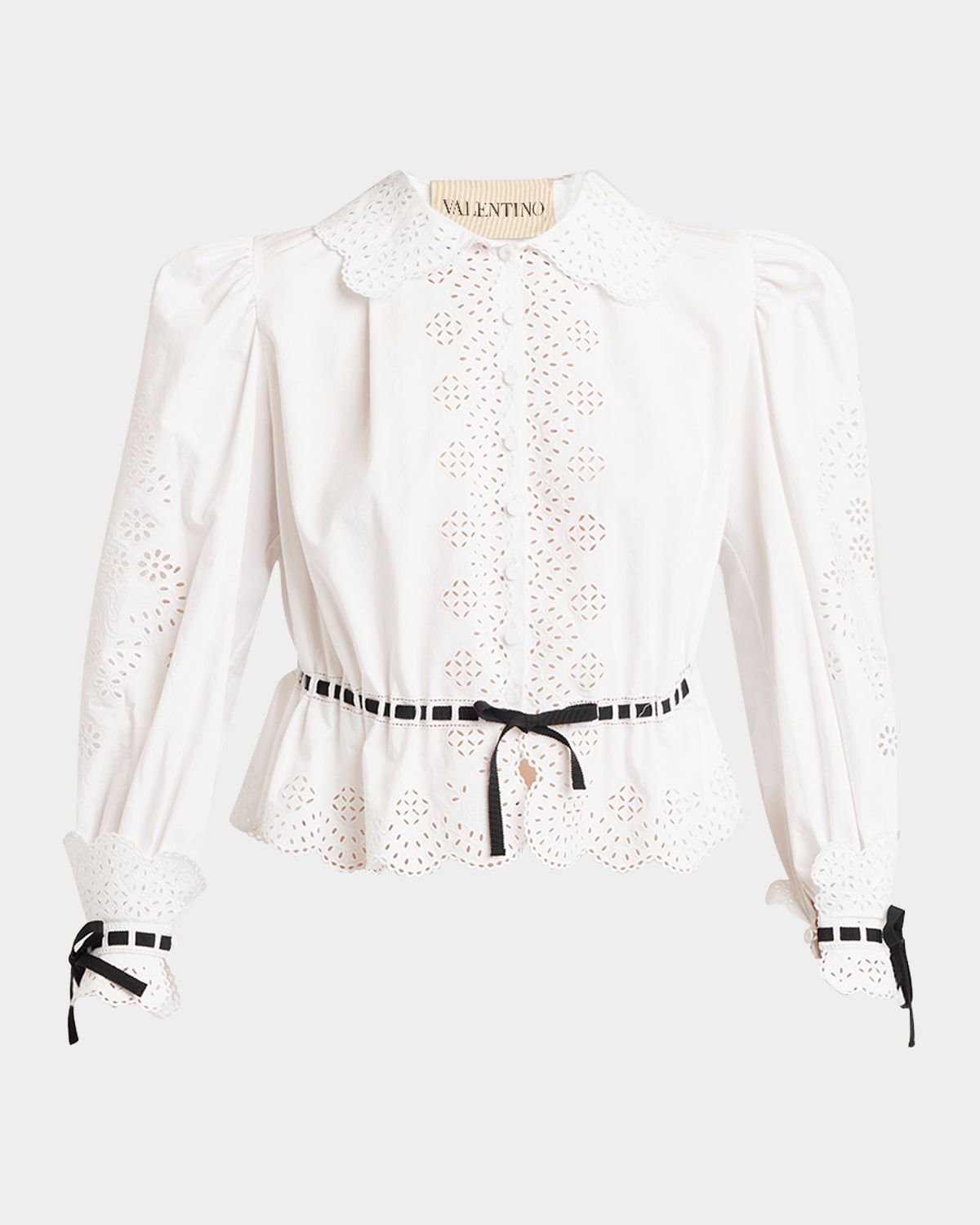 Eyelet-Embroidered Poplin Shirt