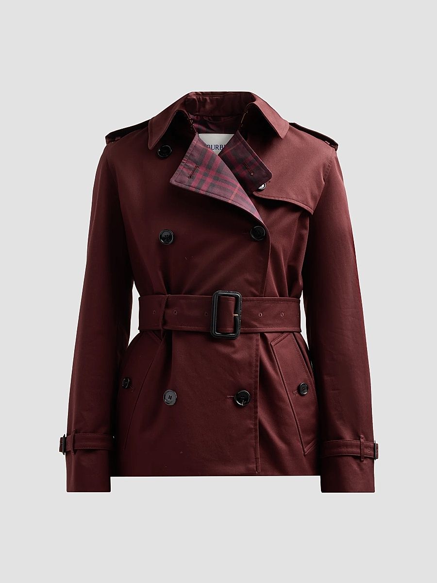Women's Lakefield Garbadine Trench Jacket - Mahogany - Size 16