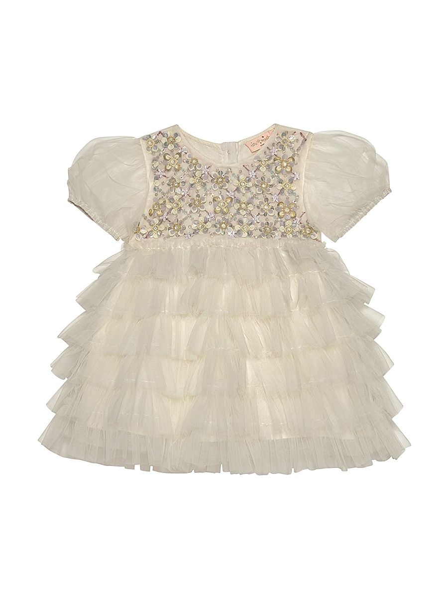 Baby Girl's Bebe Meadow Embellished Tulle Dress - White - Size 18 Months