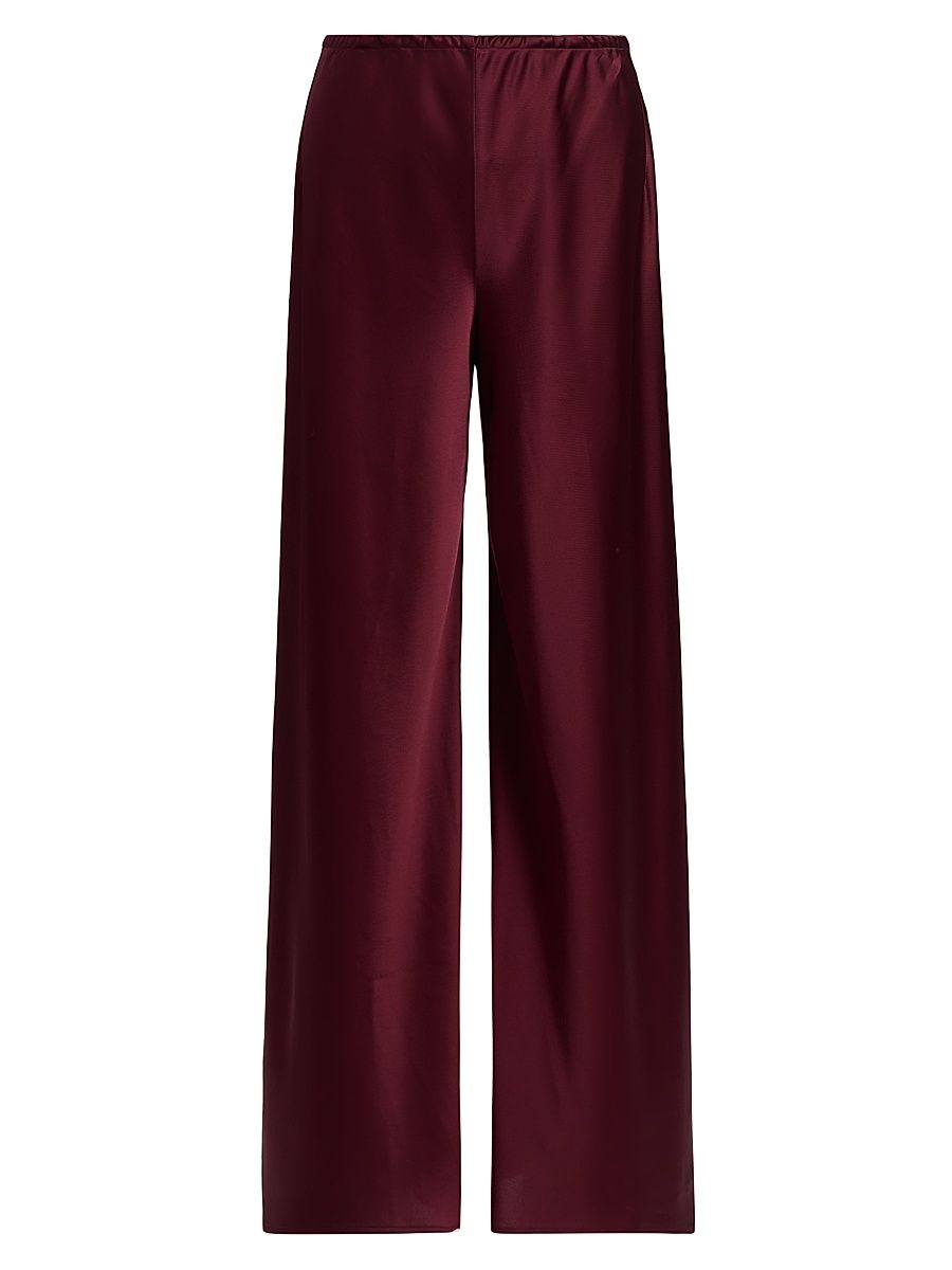Women's Barb Bias-Cut Satin Pants - Bordeaux - Size XL