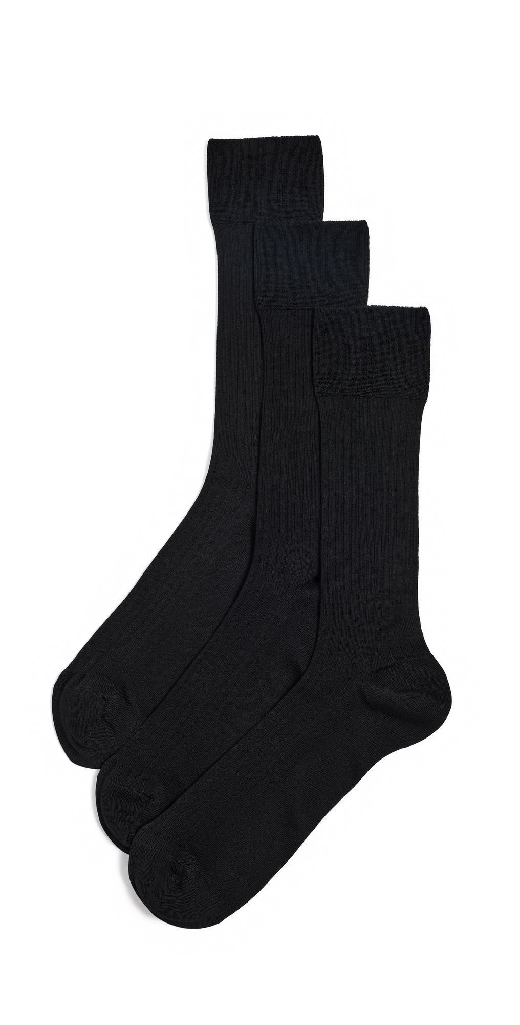 NN07 Cotton Ribbed Socks 3-Pack Black One Size