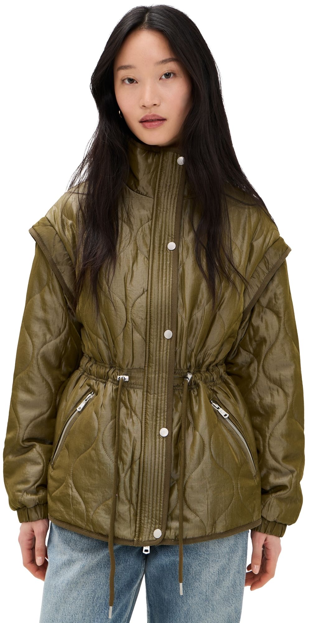 Avec Les Filles Quilted Jacket Seagrass L