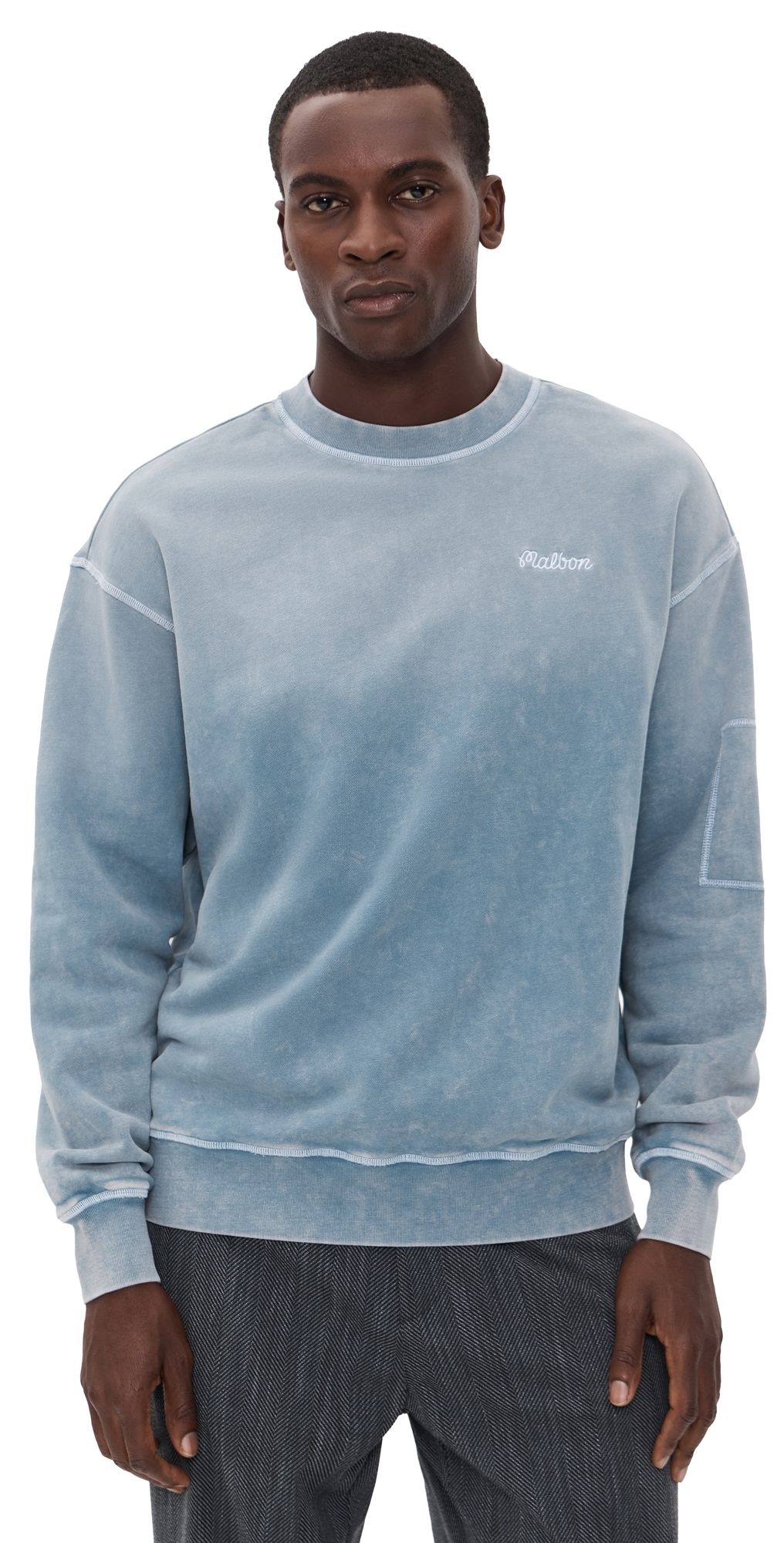 Malbon Range Fragment Sweatshirt Slate XXL