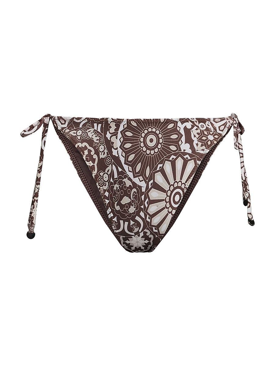 Women's Benni Printed Bikini Bottom - Beach Brown Combo - Size XL