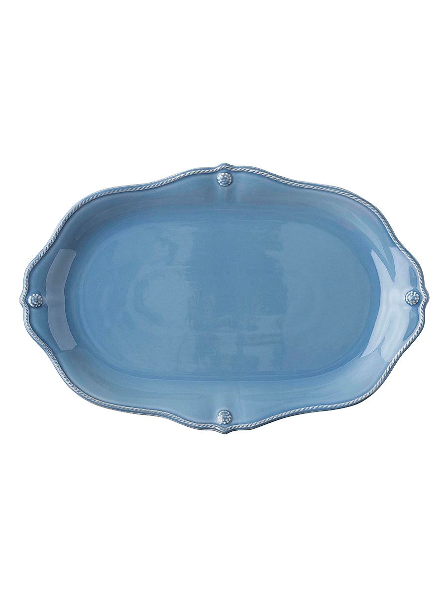 Berry & Thread Platter/16" - Chambray