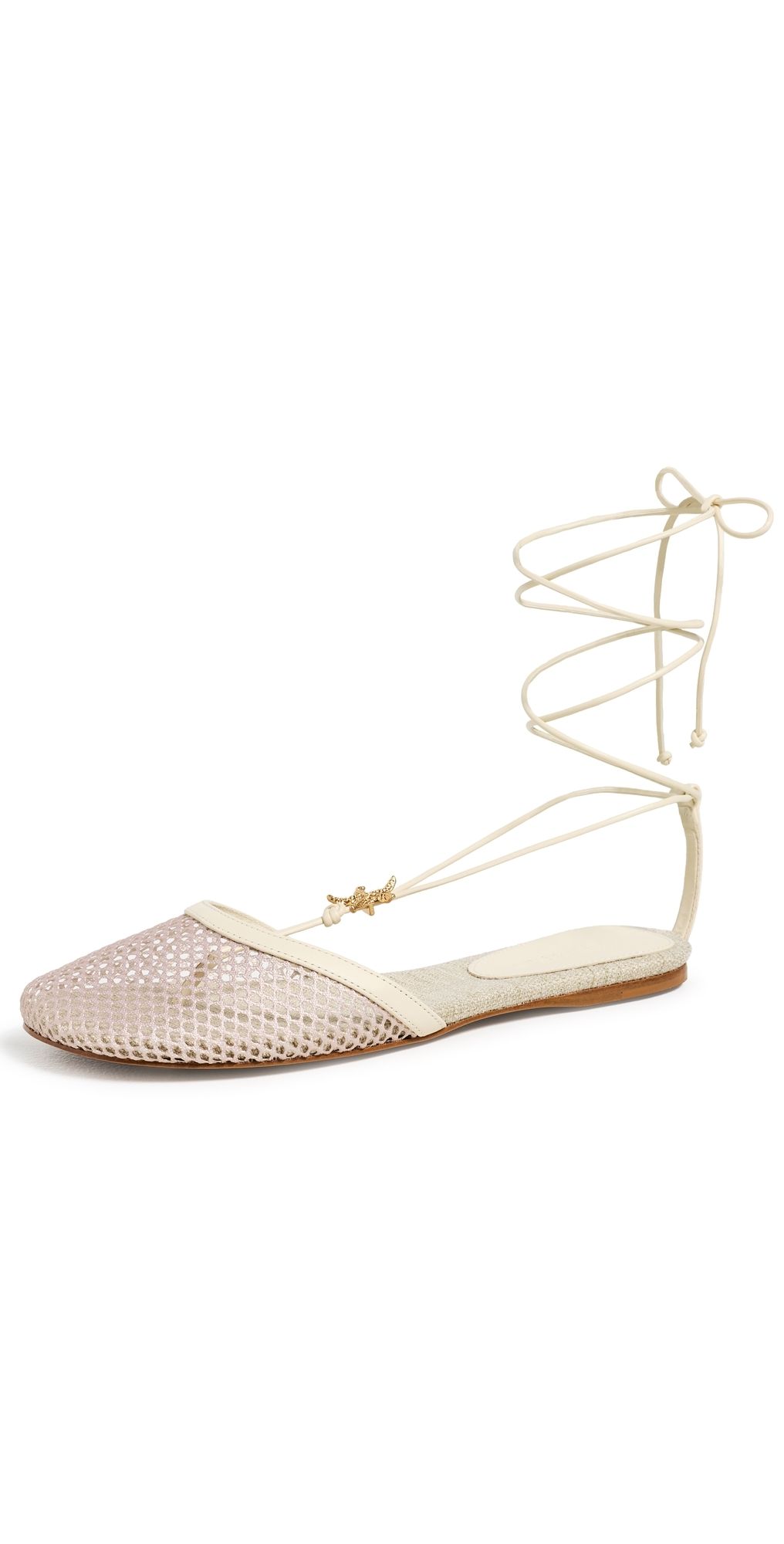 FARM Rio Sea Lace Up Mules Ivory 6.5