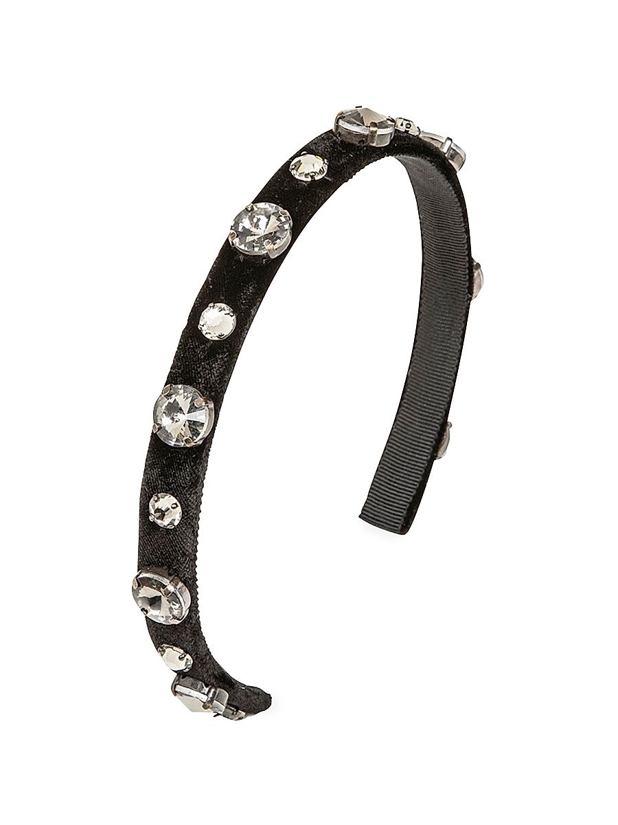 Women's Kendall Silk Embellished Headband - Black Metallic