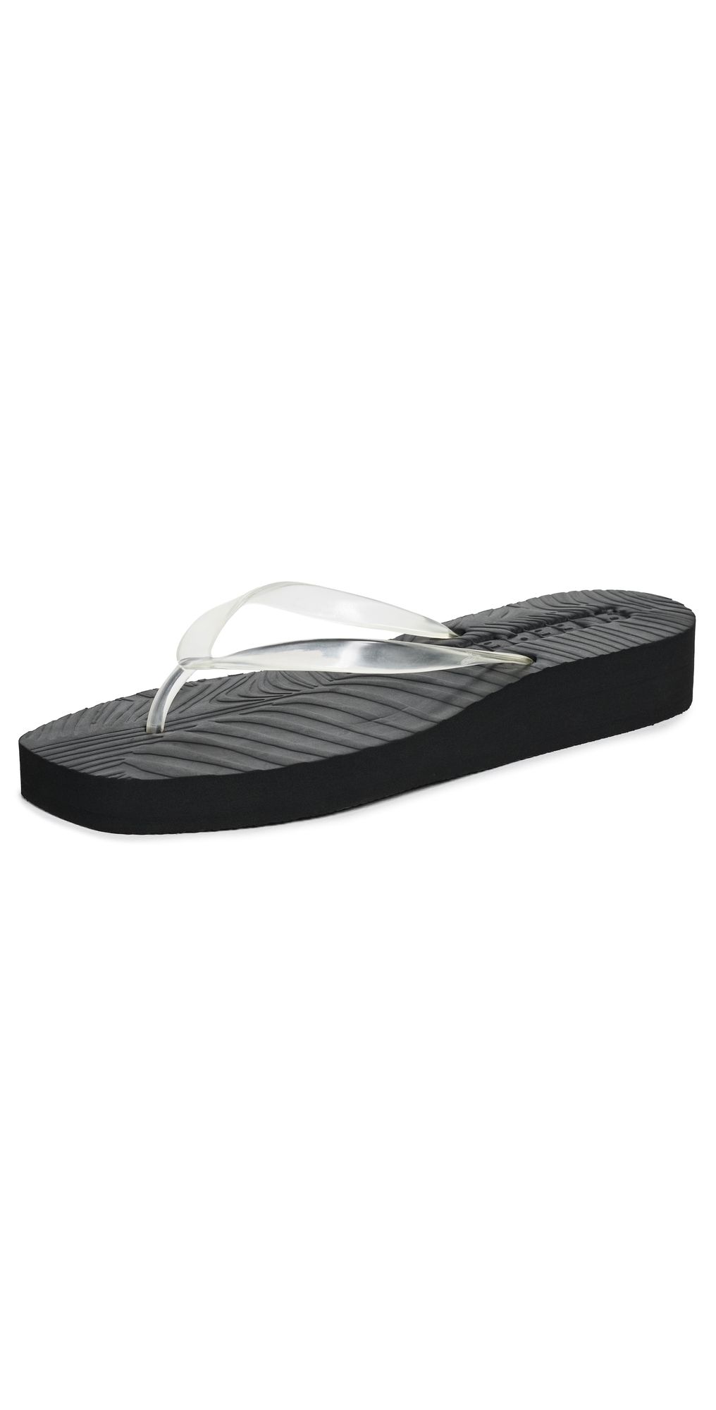 SLEEPERS Platform Transparent Flip Flops Black Clear Transparent 41