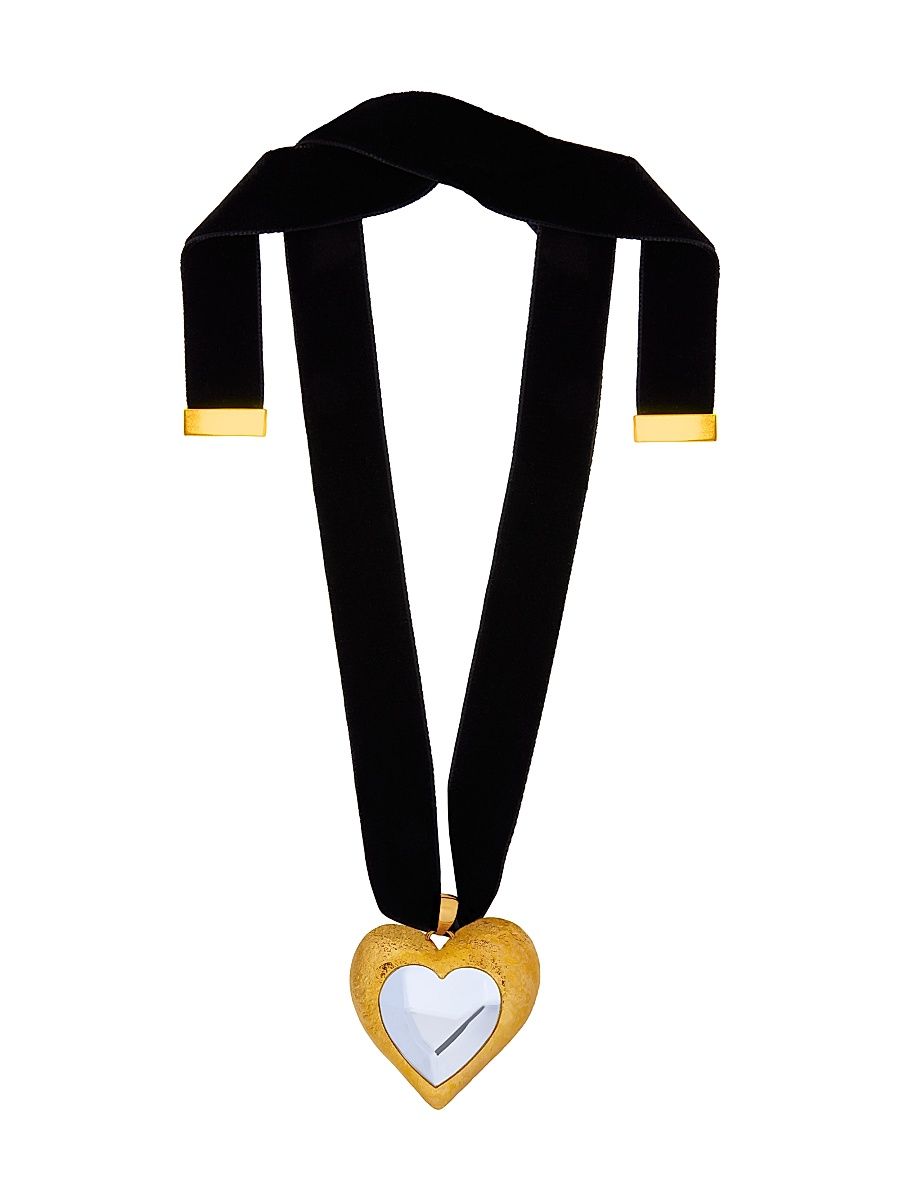 Women's 24K-Gold-Plated & Glass Crystal Heart Pendant Necklace - Crystal