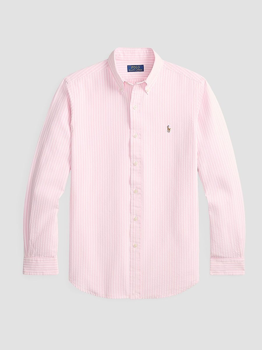 Men's Seersucker Oxford Shirt - New Rose White - Size XXL