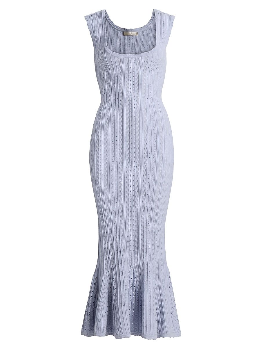 Women's Tayleen Pointelle Midi-Dress - Moonwash - Size XL